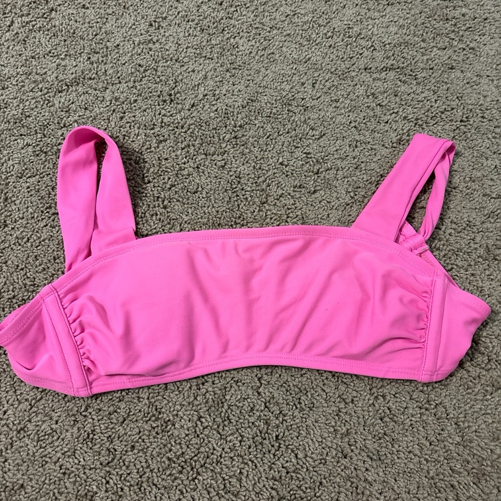 neon pink target bikini top
